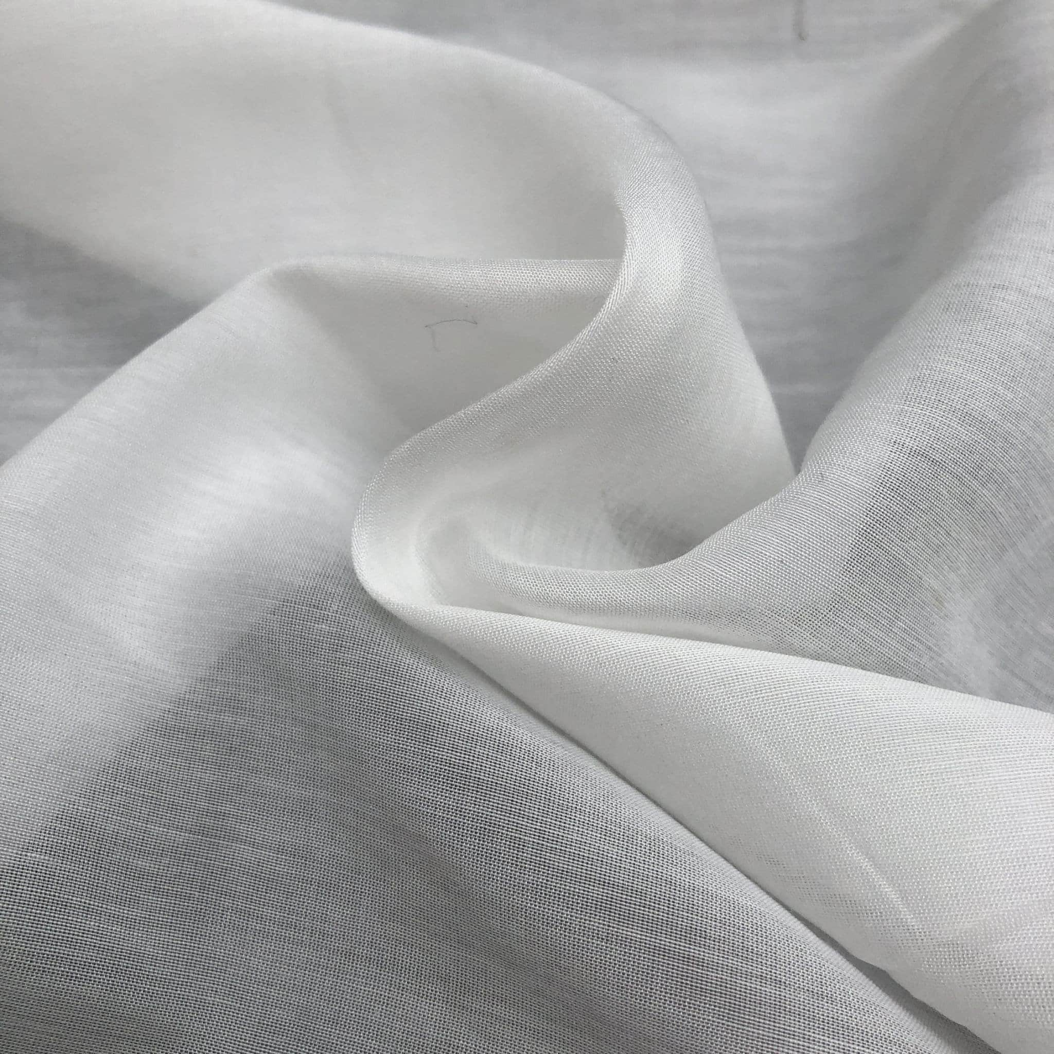 White Chiffon Fabric by the Yard Sheer Fabric Light Weight White