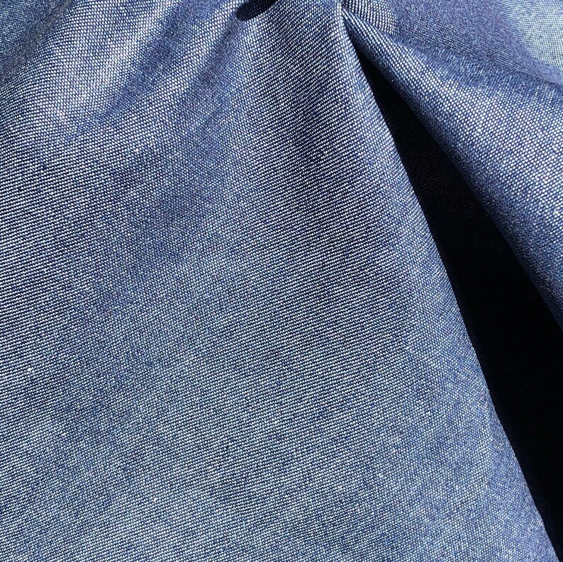 58 100% Cotton Denim Chambray 7 OZ Dark Indigo Blue Apparel & Woven Fabric By the Yard image 3