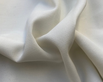 58" 100% Rayon Bengaline Faille PFD White Woven Fabric By the Yard