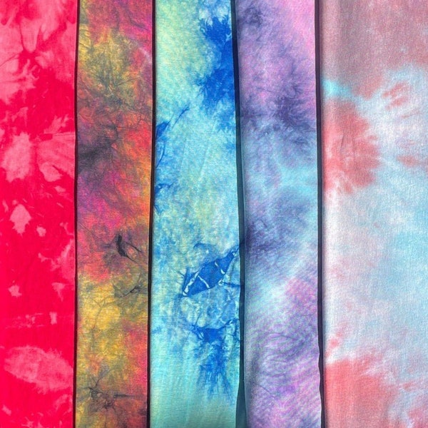 60" Bambou extensible dans 4 directions avec spandex 5,5 OZ Tie Dye Tie Dyed Apparel Jersey Knit Fabric par cour