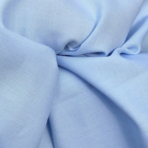58&quot; 100% Cotton Pima Chambray 6 OZ Light Baby Blue Apparel Woven Fabric By the Yard