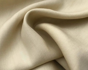60" Beige 100% Lyocell Tencel Gabardine Twill Eco Friendly Medium Weight Woven Fabric By the Yard