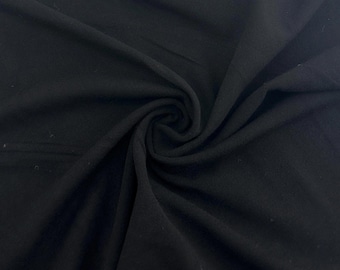 Bamboo Spandex Black Lycra Jersey Knit Fabric By the Yard 60″