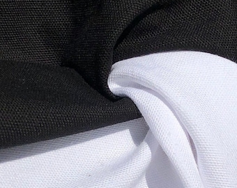 60" 100% Cotton Canvas 7 OZ Black & White Apparel and  Woven Fabric By the Yard