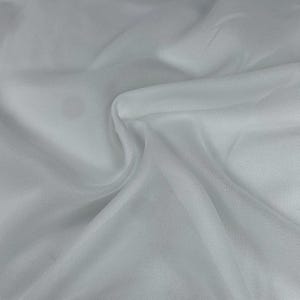 Tecido de chiffon de algodão branco, leve e transparente, vendido por metro - Tecido macio e respirável para costura, artesanato e confecção de roupas.