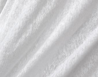 Optic White Linen Jersey Knit Fabric, Sheer 6 OZ By The Yard