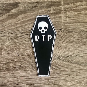 Coffin Bookmark, Coffin RIP, Skulls, Skull and Coffin, Grayscale Bookmark #coffin