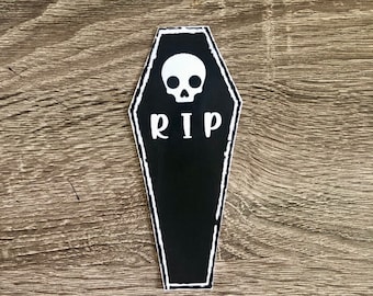 Skull Coffin Bookmark: RIP Halloween Book Lover Gift