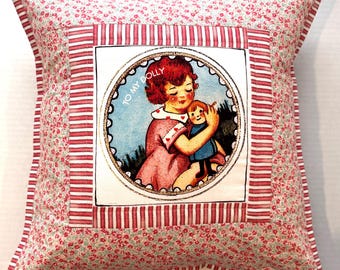 Vintage Ephemeral Patchwork Pillow Cover