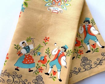 Set of 2 Vintage Kendall Tea Towels with Dutch Dancers