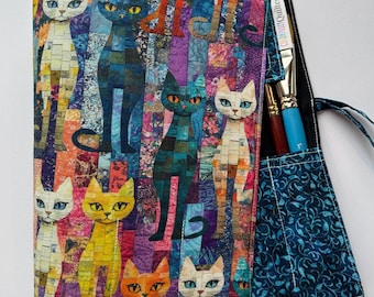 Brush Roll for Cat-loving Artists, Travel, Storage