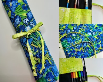 Travel Storage Brush Roll Van Gogh Irises