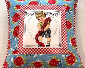 Vintage Ephemeral Patchwork Pillow Cover