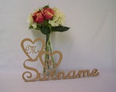 Wedding Mr Mrs surname custom MDF Wooden Letters gift, wood sign names words