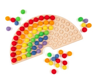 Montessori Rainbow Counting Board | Learning Frame Hundred Ten