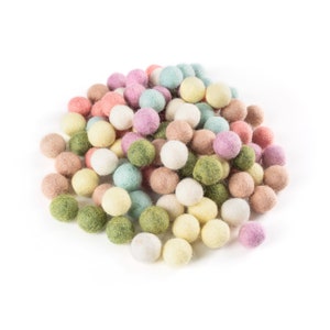 Felt Balls - Pastel Colours