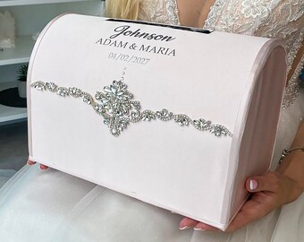 Card box Pink blush wedding, Personalized box, Wedding Box Pink wedding, Money box, Card box for wedding, Envelope box wedding Pink Blush