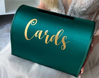 Card box for wedding Emerald green wedding, Wedding card box Emerald wedding, Сard box Green, Wedding box Emerald Green, Card box Emerald