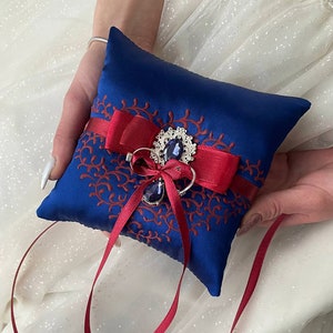 Ring bearer pillow Navy blue and burgundy wedding, Personalized, Ring pillow wedding Burgundy wedding, Wedding ring pillow Navy blue wedding
