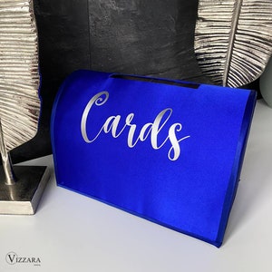 Caja de tarjetas de boda Boda azul real, Caja de tarjetas Boda azul real, Caja de dinero Boda minimalista, Caja de bodas Azul real, 50 aniversario