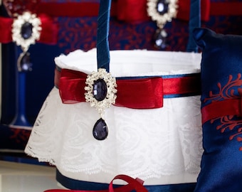 Flower girl basket Navy blue wedding Flower girl baskets cheap Burgundy wedding Wedding flower girl baskets Navy blue weddings Burgundy