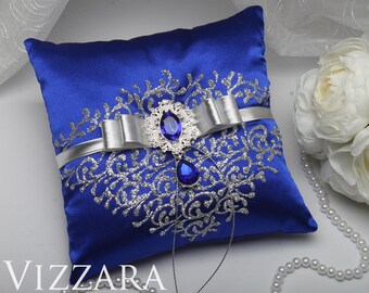 Unity Candles Set Royal Blue And Silver Wedding Unity Candles Etsy
