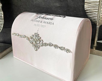 Wedding box Pink blush wedding, Personalized card box, Card box Pink wedding, Wedding card box, Money box Pink Blush wedding,Gift for couple