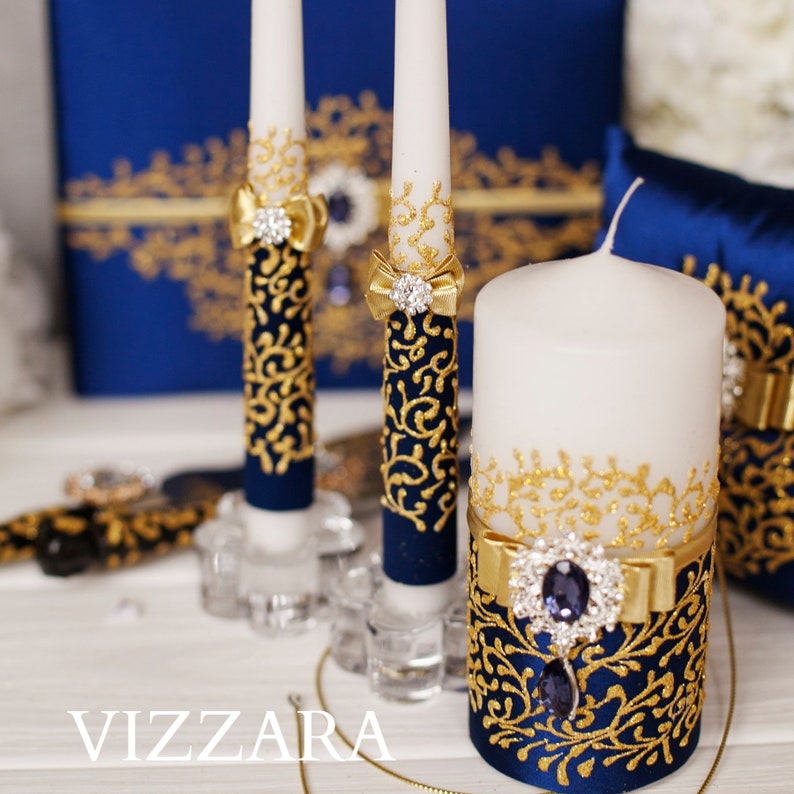 Wedding Unity Candle Navy Wedding Cheap Unity Candles Navy And Etsy