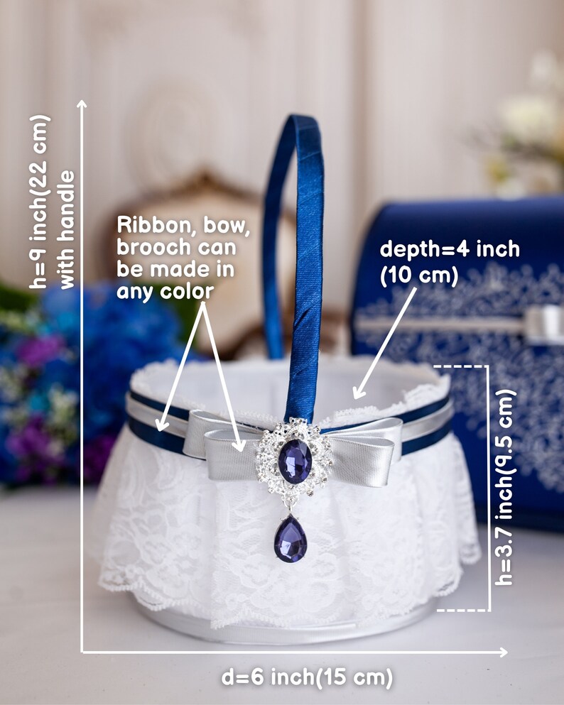 Royal Blue Flower Girl Basket Flower Girl Basket Royal Blue Etsy