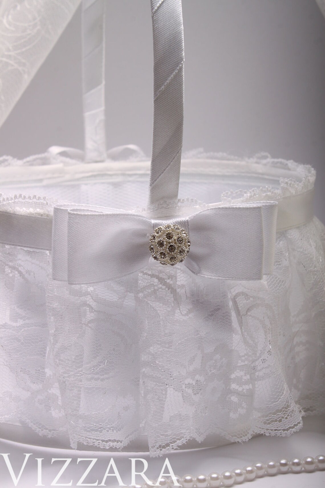 Wedding flower girl basket flower Wedding blush Basket Set Etsy