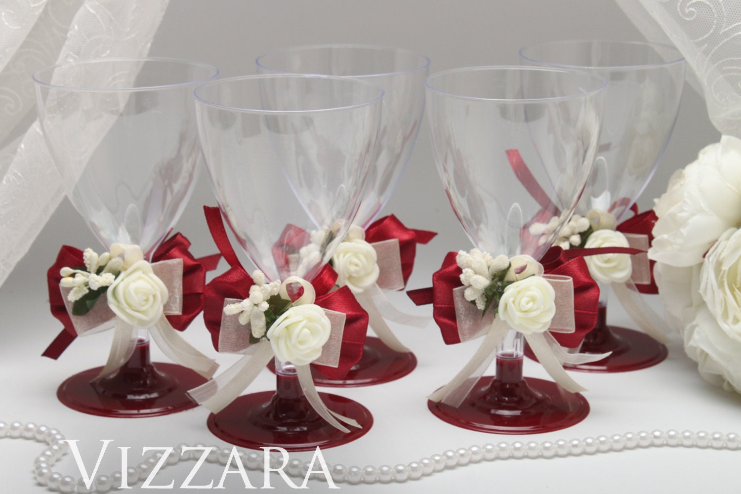 Plastic Wine Glasses Burgundy Wedding Plastic Wine Glass Etsy