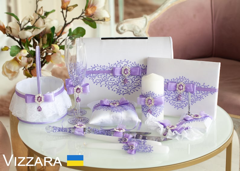 Purple -themed wedding ceremony supplies - purple 16 pcs wedding ceremony accessories set