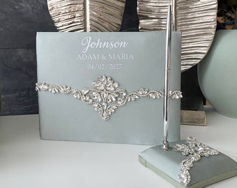 Wedding book Sage green wedding, Personalized book, Guest book Sage green wedding, Wedding guest book Sage green wedding, Anniversary gift