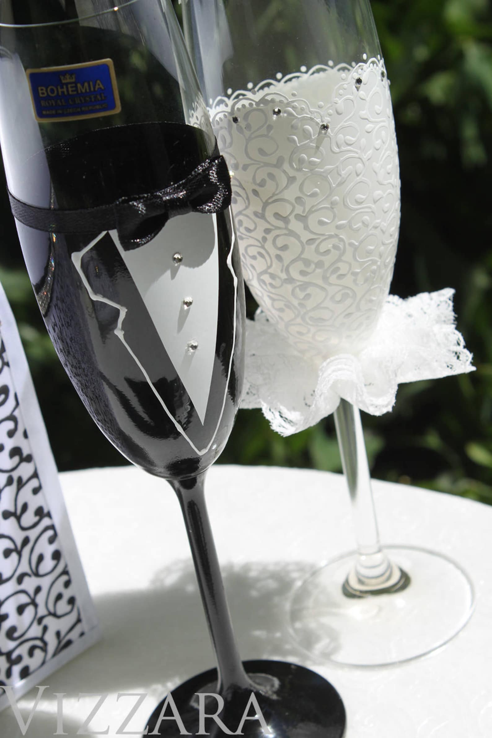 Bride and groom champagne glasses Bride and groom toasting Etsy