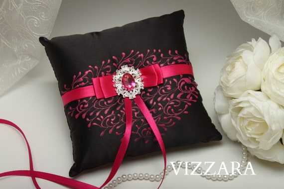 Ring Bearers Pillows Black Wedding Burlap Ring Bearer Pillow Etsy