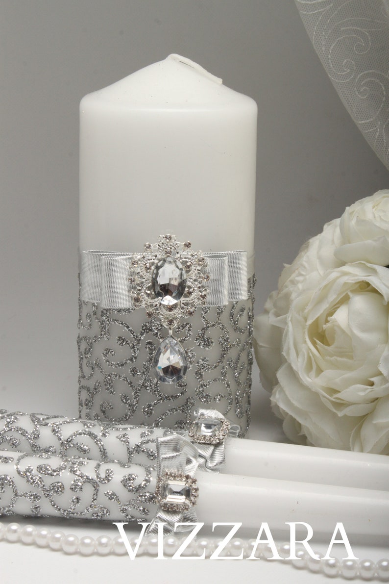 Unity candle alternatives Silver wedding Unity candles for Etsy