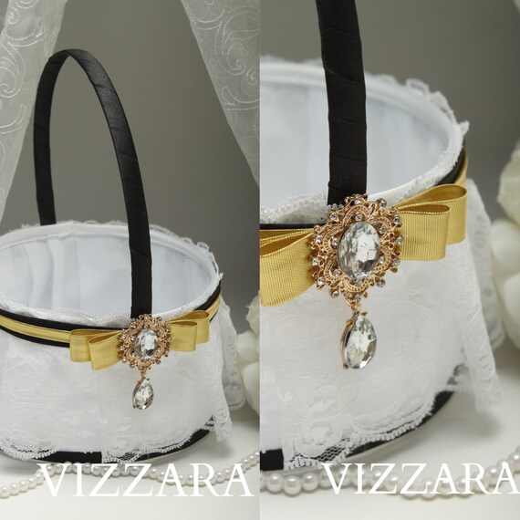 gold flower girl baskets