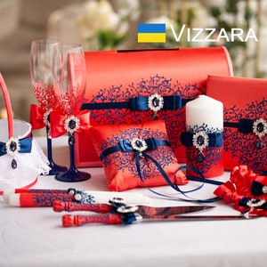 Koralle und marineblauEs Set Hochzeiten Personalisierte Gästebücher HochzeitEn Strumpfhalter Für Hochzeit Ringträger Kissen Korb Blumenmädchen Unity Kerzen