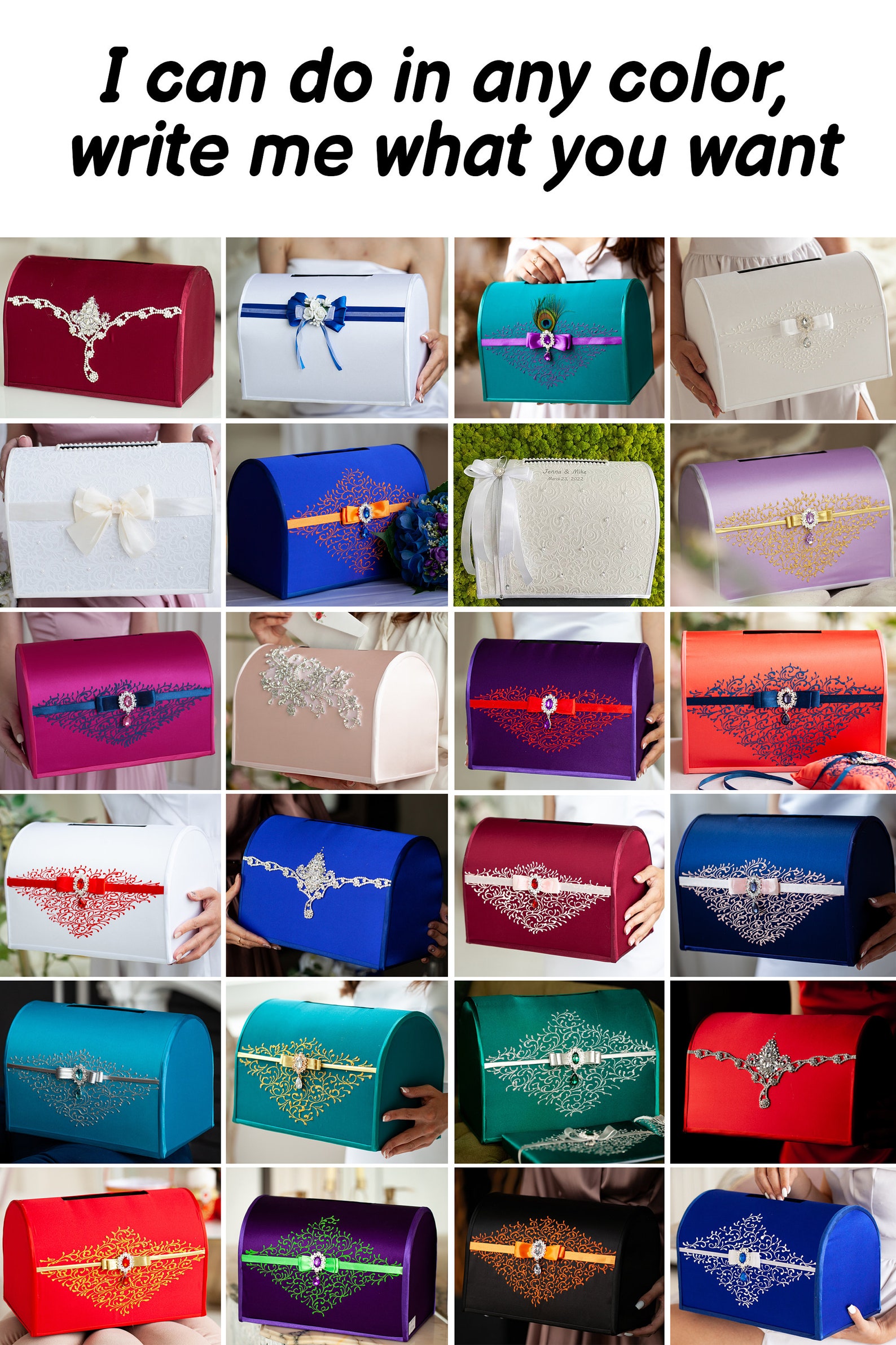 Wedding Card Box White and Black Weddings Personalized Card Etsy