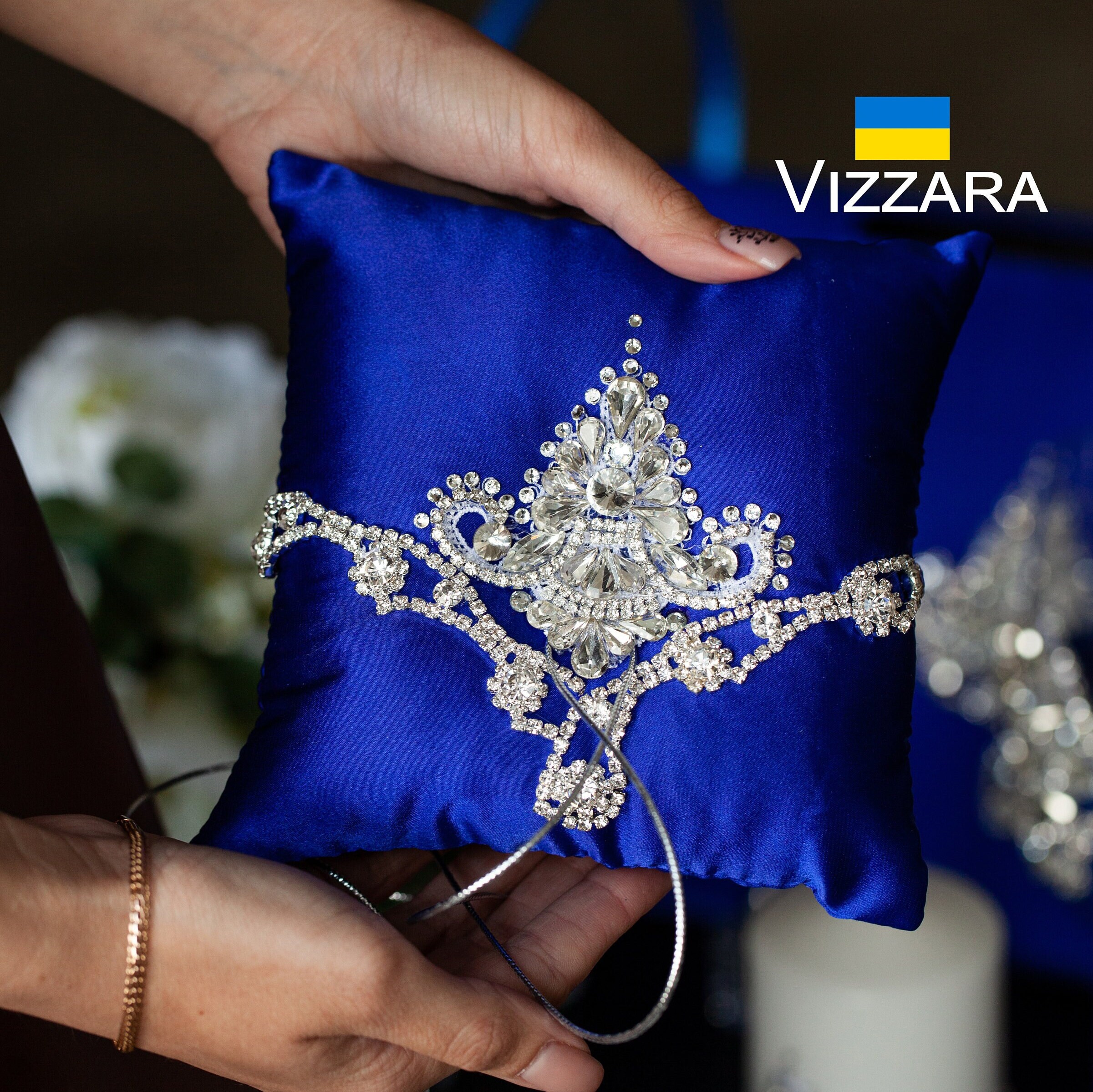 Royal blue 2025 ring bearer pillow