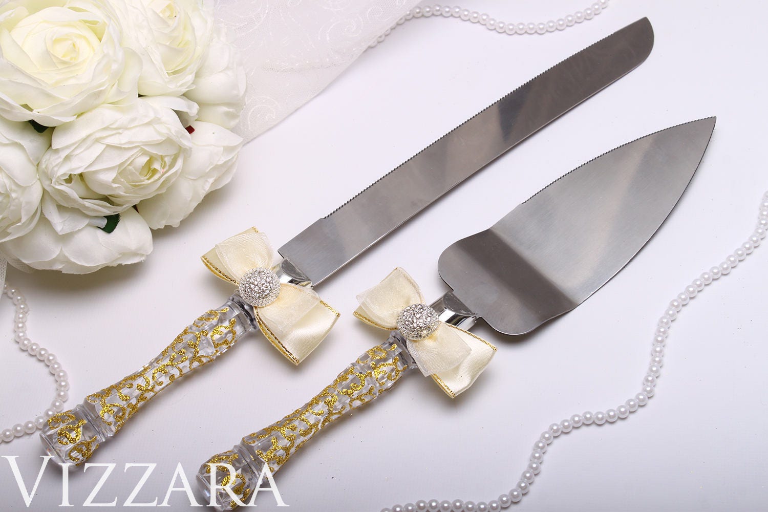 Wedding cake serving sets Gold weddings Wedding cake champagne Etsy