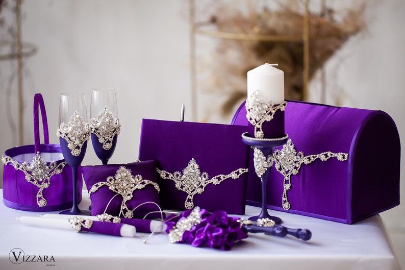 Purple -themed wedding ceremony supplies - purple 17 pcs wedding ceremony accessories set