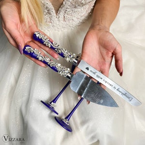 Wedding cake cutter Purple wedding, Personalized, Cake server set Purple wedding, Wedding serving set Purple wedding, Anniversary present