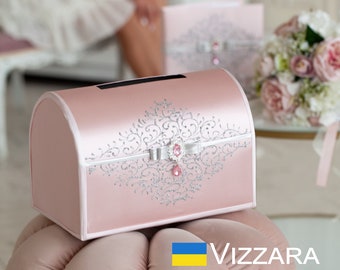 Wedding box for cards Pink blush and silver weddings Personalized Card box wedding Pink blush and silver weddings Card wedding box Pink