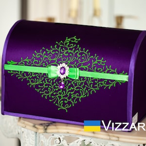 Wedding card box Purple and green weddings Personalized Card box wedding Purple and green weddings Card box at weddings Purple weddings