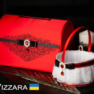 Kartenbox Hochzeit Rote und schwarze Hochzeiten Personalisierte Box Hochzeitskarte Rote und schwarze Hochzeiten Kartenbox bei Hochzeit Rote und schwarze Hochzeiten
