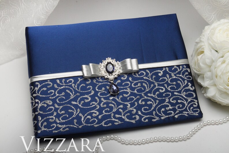 Guests books Navy blue wedding Unique wedding guest books Navy Etsy