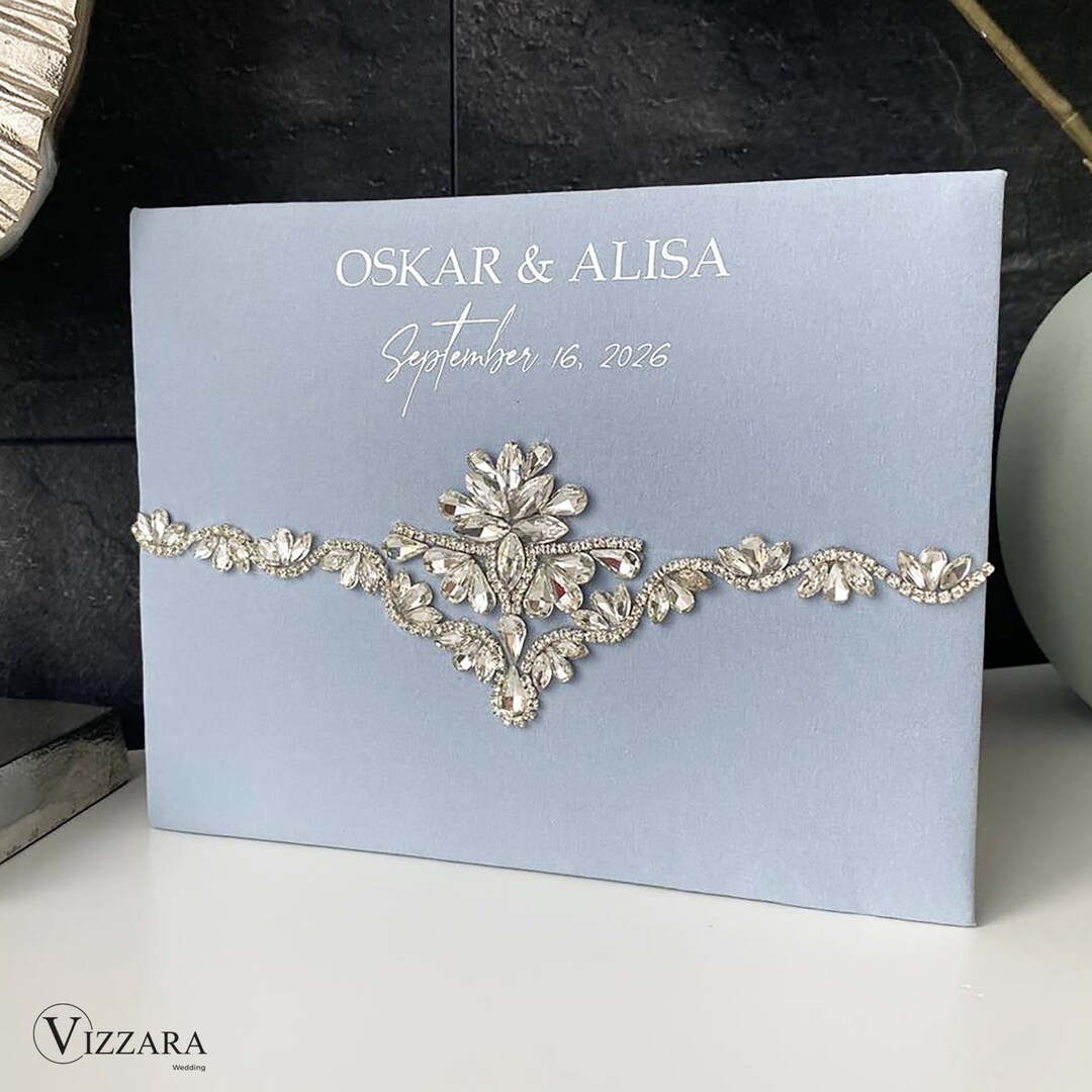 Guest Book Dusty Blue Wedding, Personalized Book, Wedding Guest Book