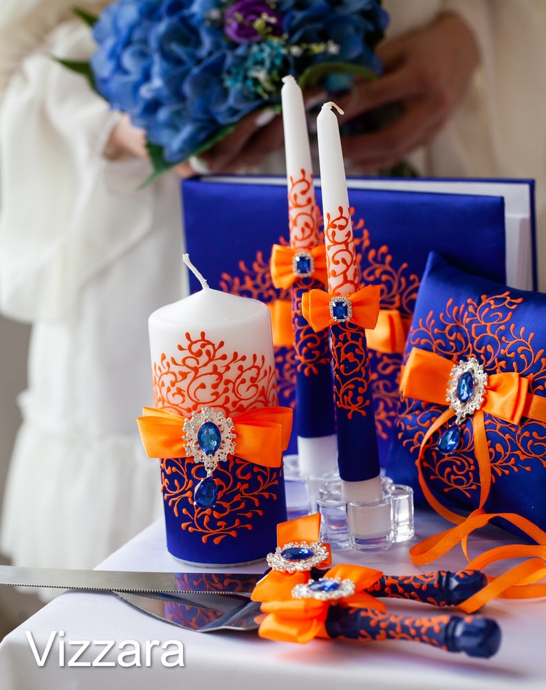 Bridal garter Royal blue wedding Garters wedding Royal blue wedding ideas Bridal garter set Royal blue and orange wedding Blue bridal garter