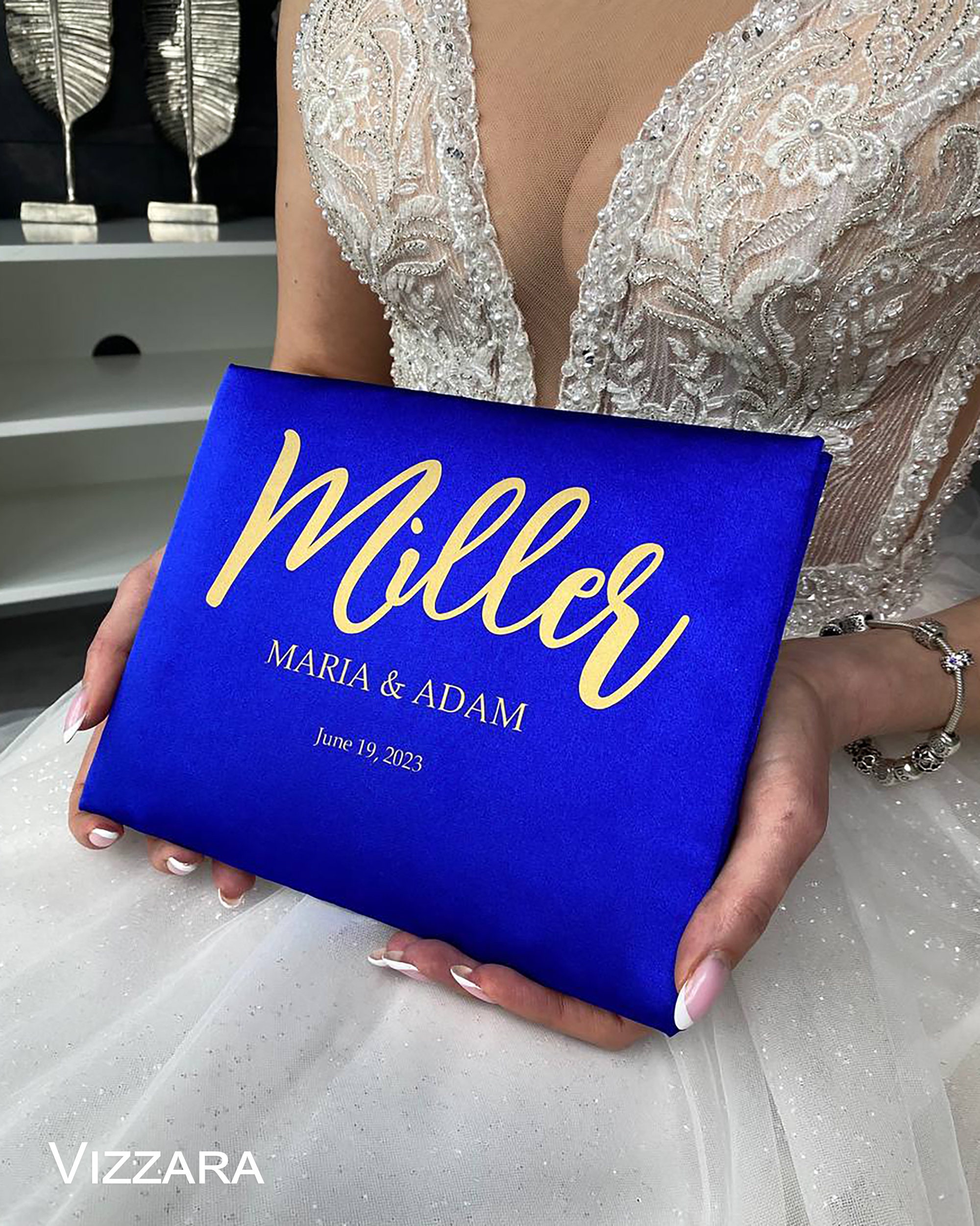 Wedding Card Box Royal Blue and Gold Wedding, Personalized, Card Box ...